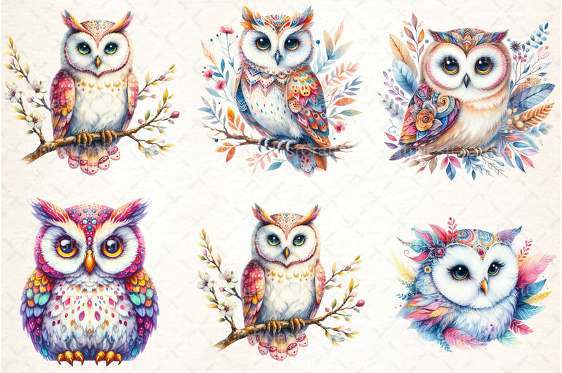 Bright Owl Clipart Bundle 6 - CraftNest - Digital Crafting and Art