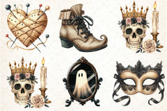 Beige & Black Halloween Clipart Bundle 99 - CraftNest - Digital Crafting and Art