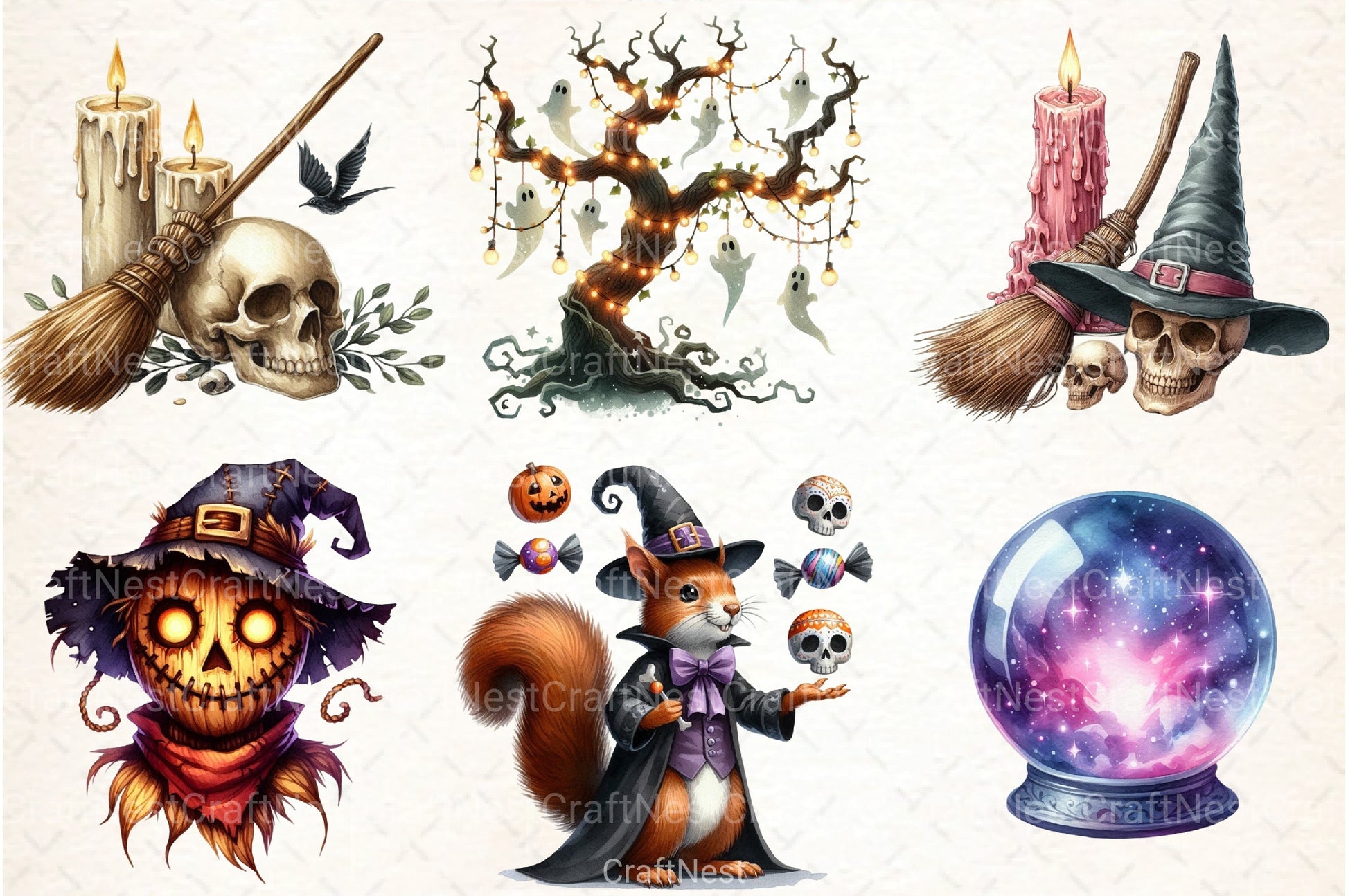 Halloween Evening Clipart Bundle - CraftNest - Digital Crafting and Art