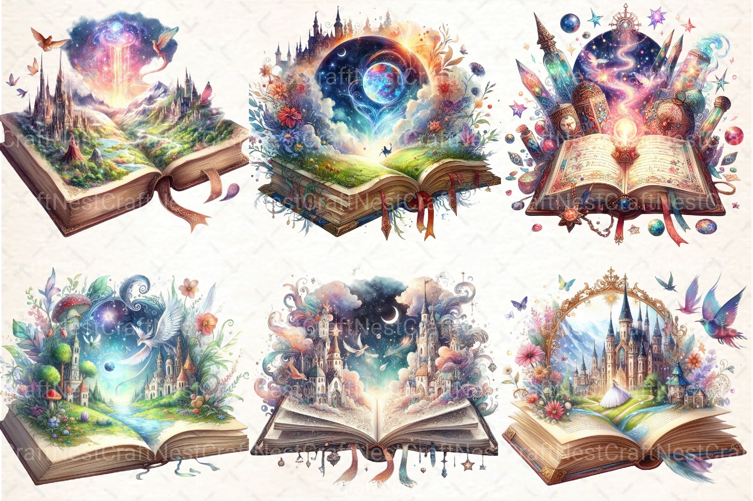 Beautiful Fantasy Book Clipart Bundle - CraftNest - Digital Crafting and Art