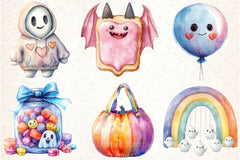 Cute Pastel Halloween Clipart Bundle 33 - CraftNest - Digital Crafting and Art