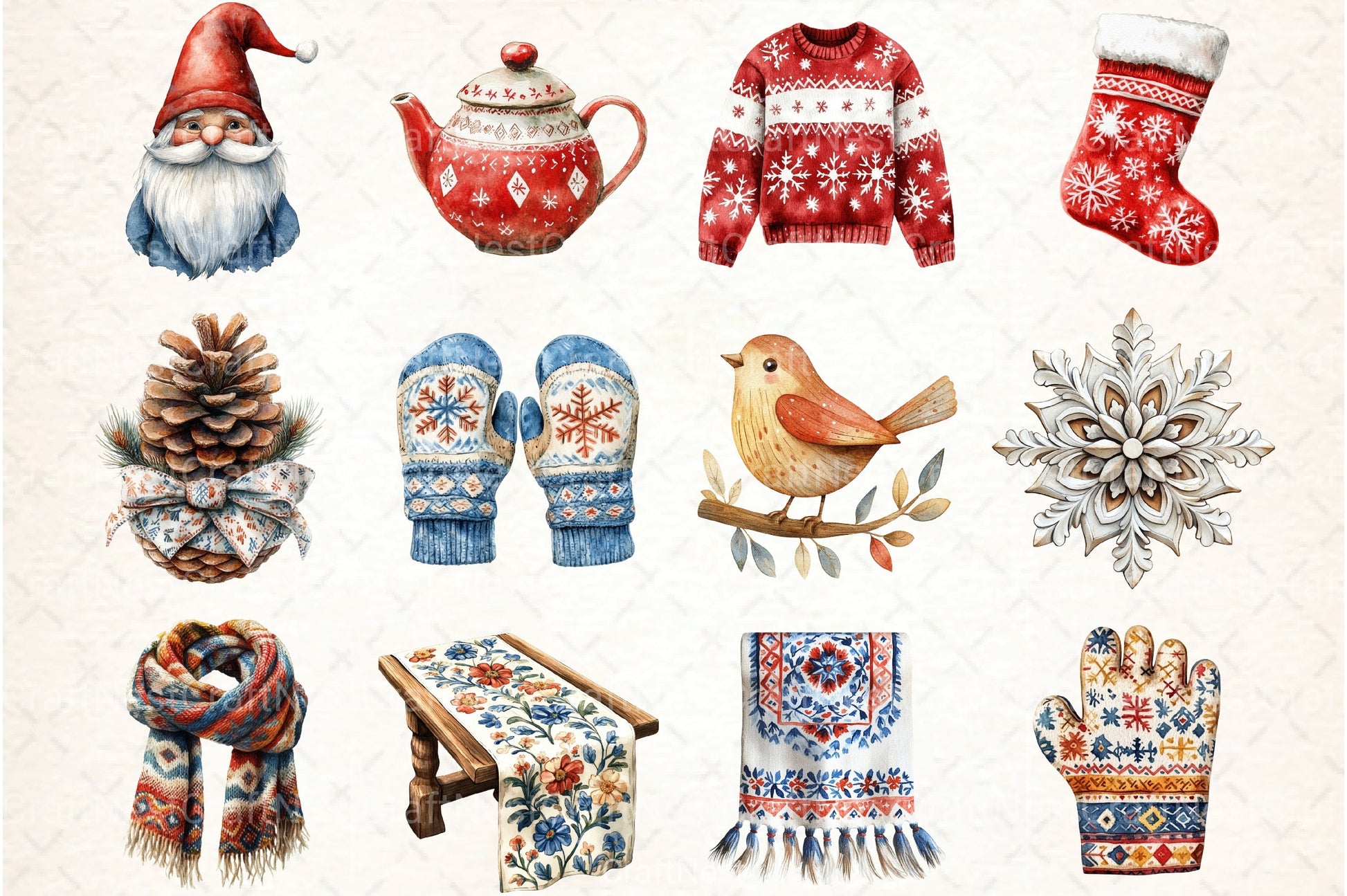 Nordic Christmas Clipart Bundle - CraftNest - Digital Crafting and Art