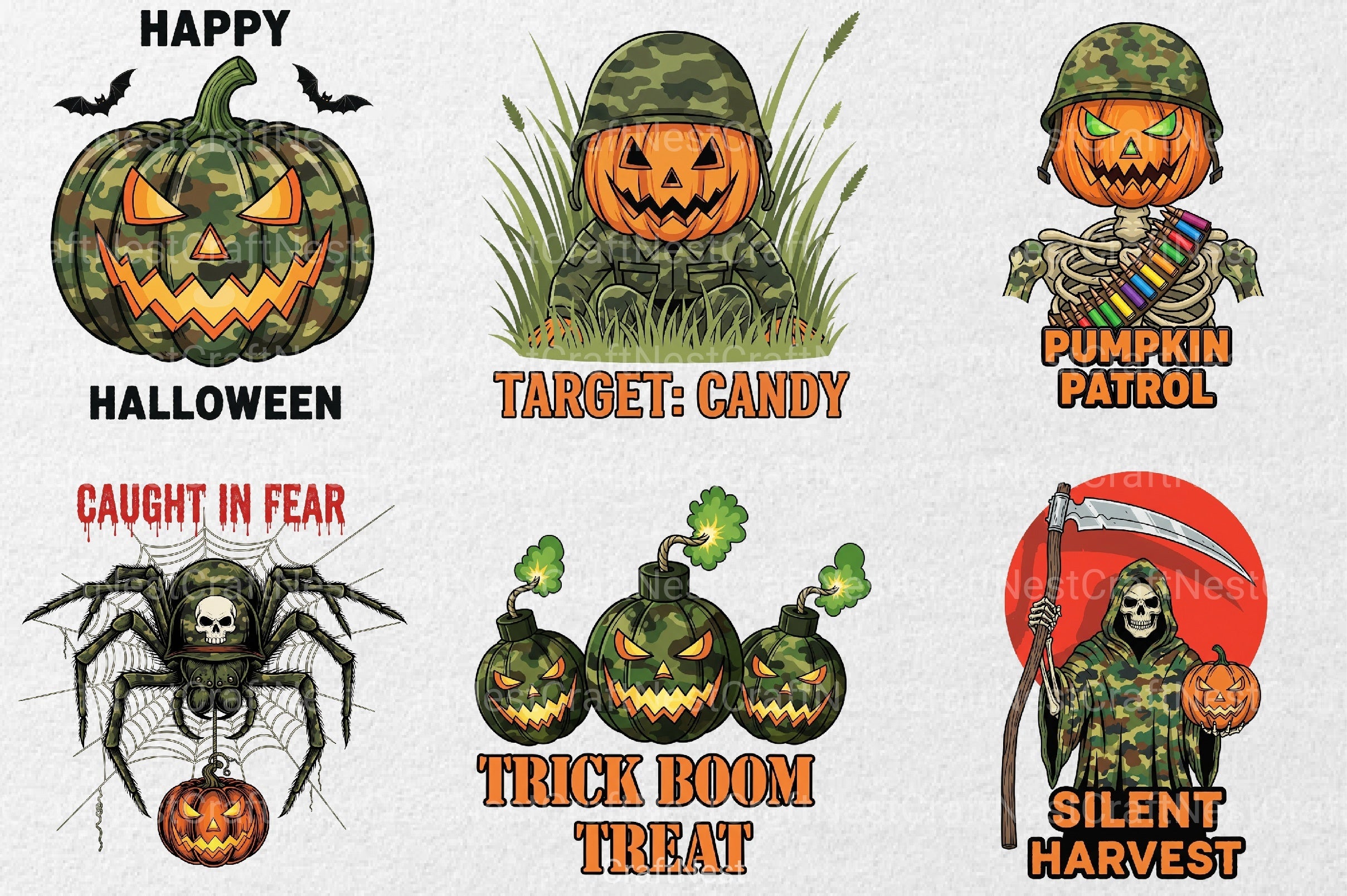 Camouflage Halloween Clipart Bundle - CraftNest - Digital Crafting and Art