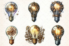 Steampunk Lightbulb Clipart Bundle - CraftNest - Digital Crafting and Art