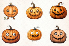 Quirky Halloween Pumpkin Clipart Bundle - CraftNest - Digital Crafting and Art