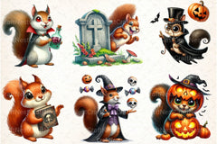 Funny Halloween Squirrel Clipart Bundle - CraftNest - Digital Crafting and Art