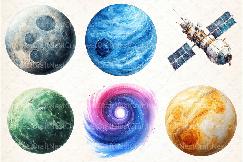 Solar System Clipart Bundle - CraftNest - Digital Crafting and Art