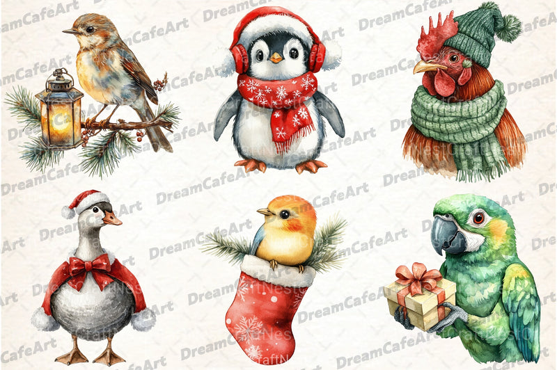 Christmas Birds Clipart Bundle 2 - CraftNest - Digital Crafting and Art