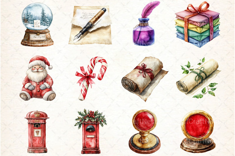 Letters to Santa Christmas Clipart Bundle - CraftNest - Digital Crafting and Art