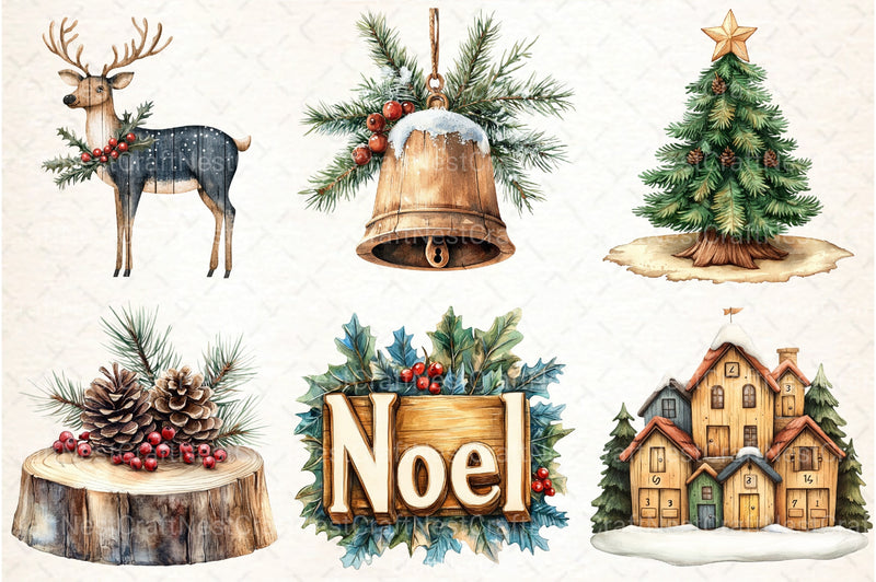 Woodland Christmas Clipart Bundle - CraftNest - Digital Crafting and Art