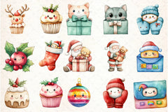 Kawaii Christmas Clipart Bundle - CraftNest - Digital Crafting and Art