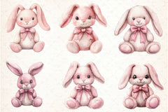 Boho Pink Bunny Clipart Bundle - CraftNest - Digital Crafting and Art