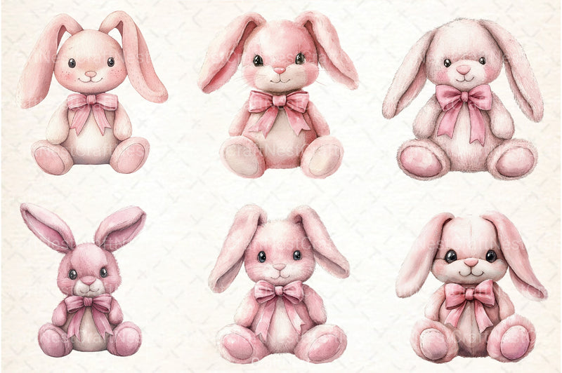 Boho Pink Bunny Clipart Bundle - CraftNest - Digital Crafting and Art