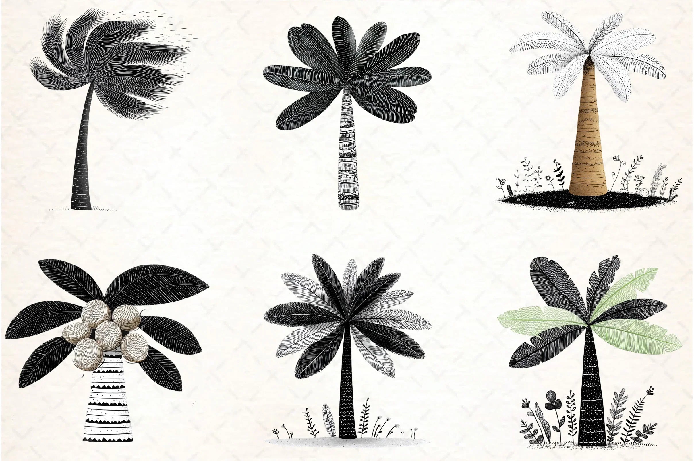 Tropical Palm Trees Clipart Bundle - CraftNest - Digital Crafting and Art