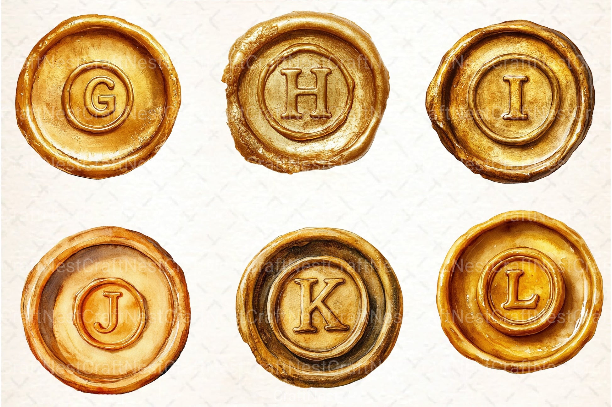 Seal Wax Letter Golden Stamp Clipart Bundle - CraftNest - Digital Crafting and Art