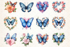 Butterfly Roses Clipart Bundle - CraftNest - Digital Crafting and Art