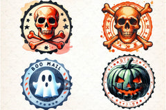 Halloween Round Stamp Clipart Bundle - CraftNest - Digital Crafting and Art