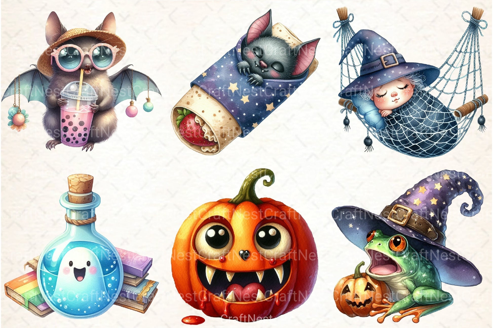 Crazy Funny Halloween Clipart Bundle - CraftNest - Digital Crafting and Art