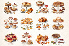 Thanksgiving Dessert Table Clipart Bundle - CraftNest - Digital Crafting and Art