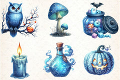 Blue Halloween Clipart Bundle 4 - CraftNest - Digital Crafting and Art