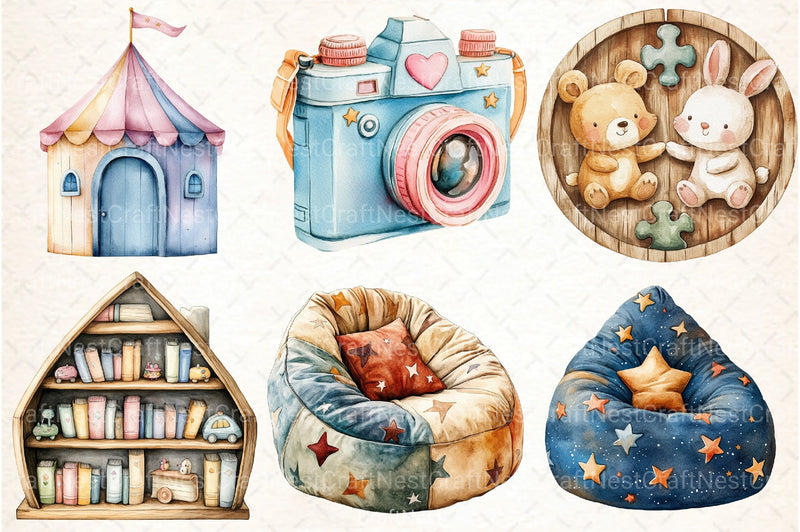 Playroom Decor Clipart Bundle - CraftNest - Digital Crafting and Art