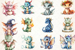 Whimsical Dragon Clipart Bundle - CraftNest - Digital Crafting and Art