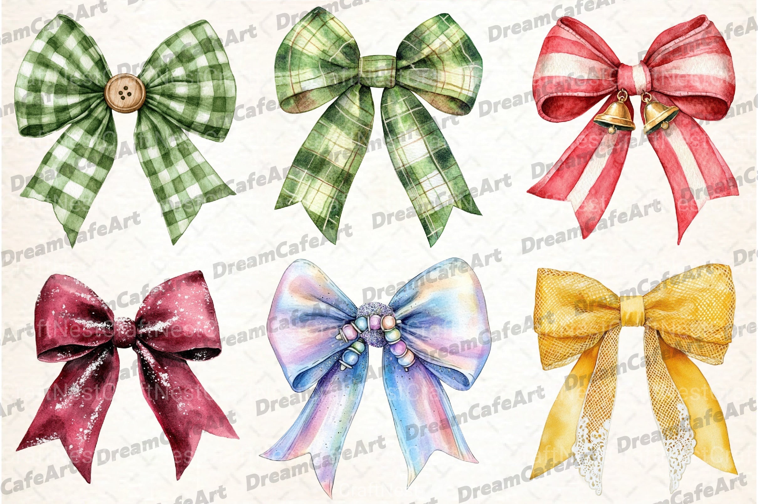 Christmas Bow Clipart Bundle 99 - CraftNest - Digital Crafting and Art