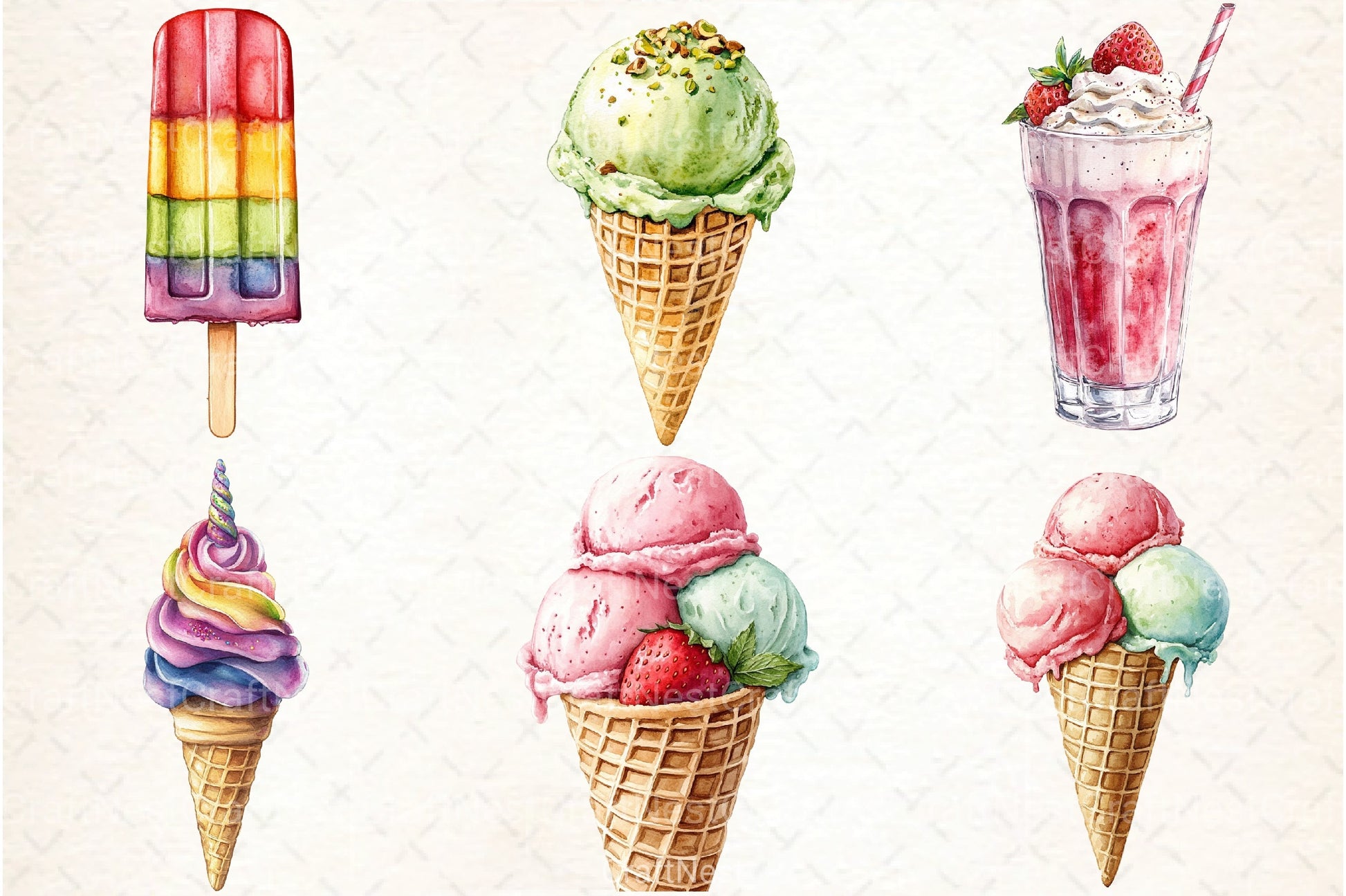Ice Cream Shop Clipart Bundle - CraftNest - Digital Crafting and Art