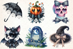Gothic Coquette Halloween Clipart Bundle 1 - CraftNest - Digital Crafting and Art