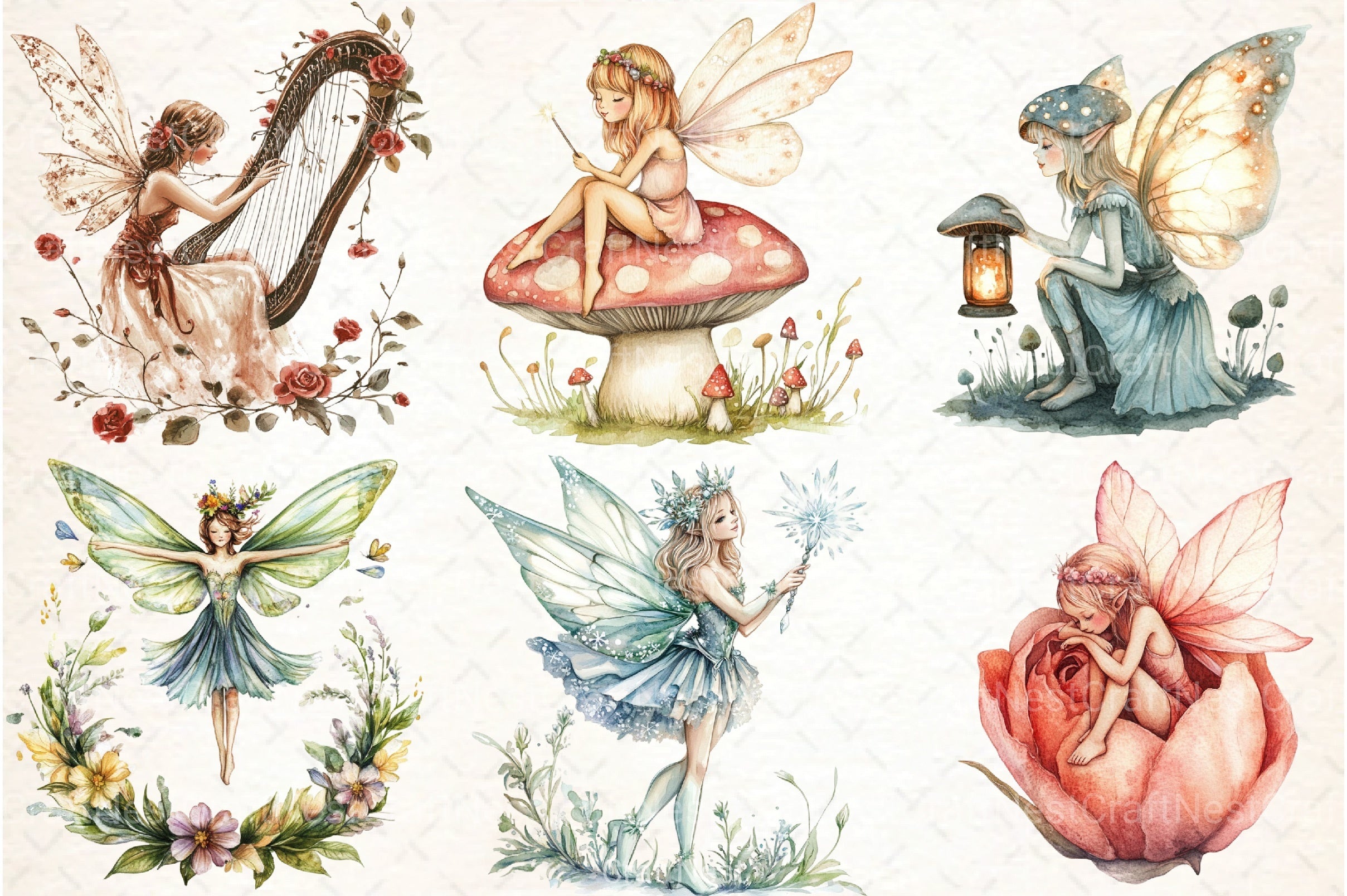 Garden Fairy Clipart Bundle - CraftNest - Digital Crafting and Art