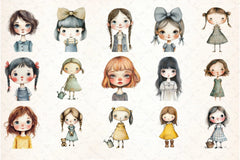 Retro Girls Clipart Bundle - CraftNest - Digital Crafting and Art