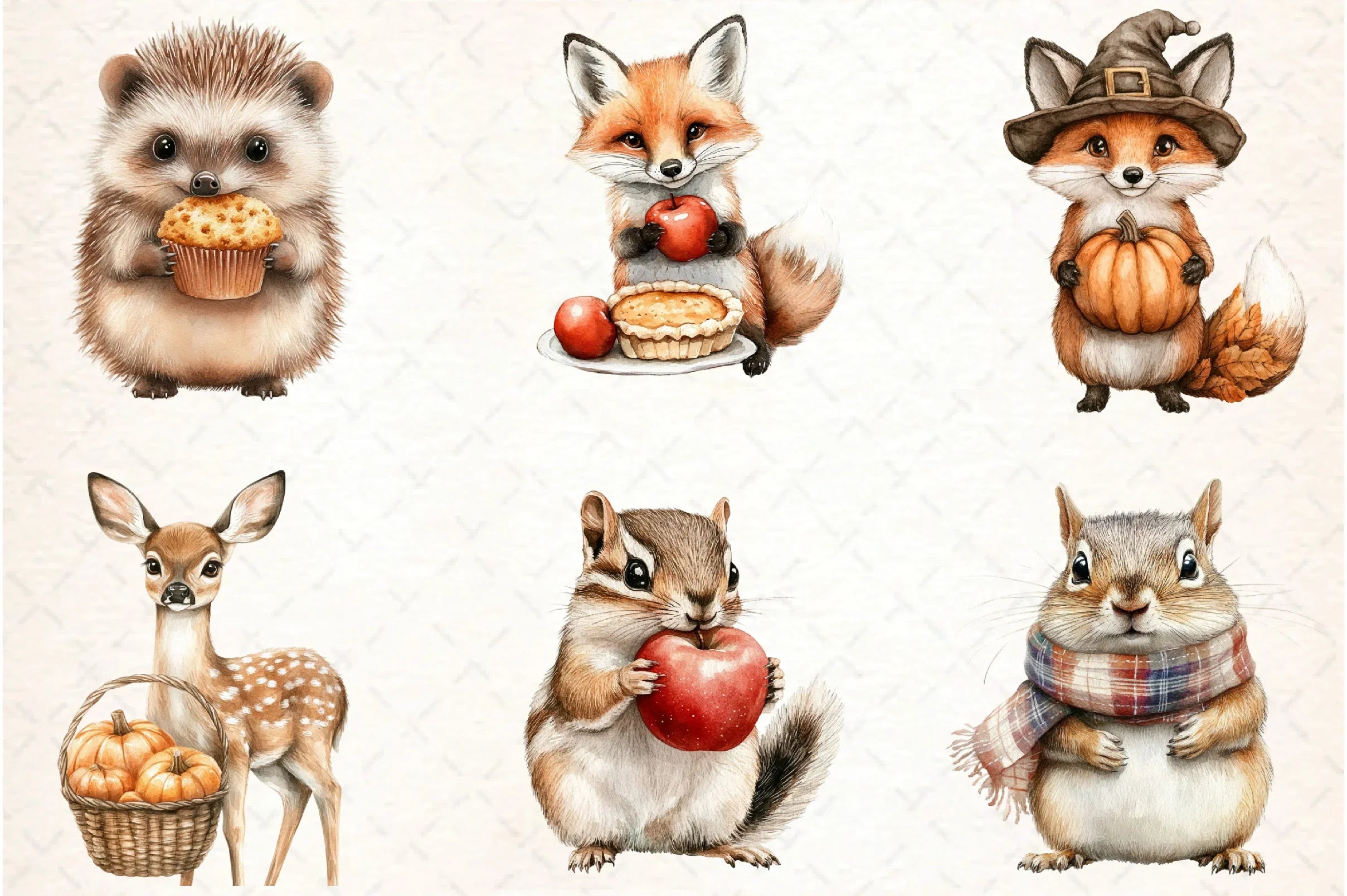Woodland Animals Thanksgiving Clipart Bundle - CraftNest - Digital Crafting and Art