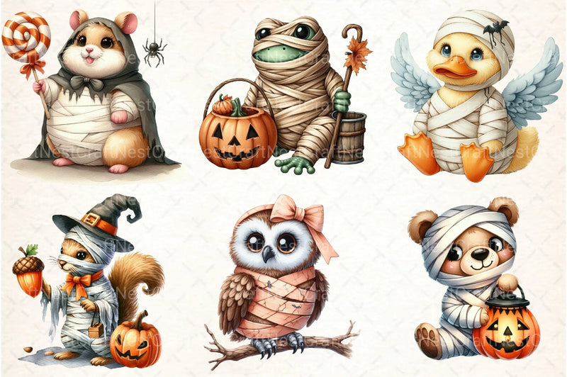 Halloween Mummy Animals Clipart Bundle - CraftNest - Digital Crafting and Art
