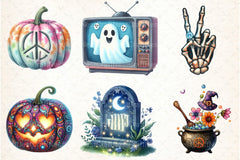 Groovy Halloween Clipart Bundle 99 - CraftNest - Digital Crafting and Art