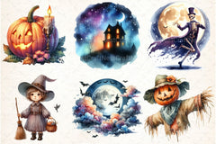 Vintage Halloween Night Clipart Bundle - CraftNest - Digital Crafting and Art