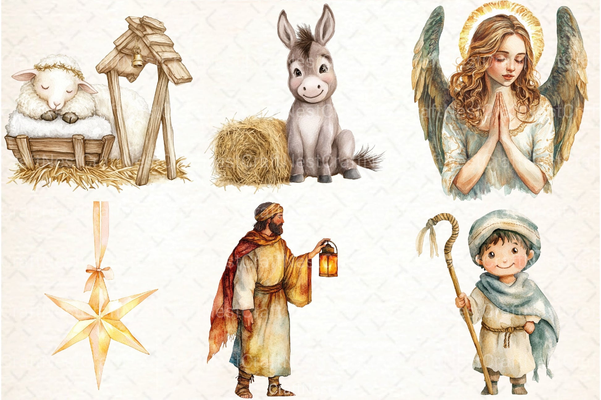 Cute Christmas Nativity Clipart Bundle 1 - CraftNest - Digital Crafting and Art