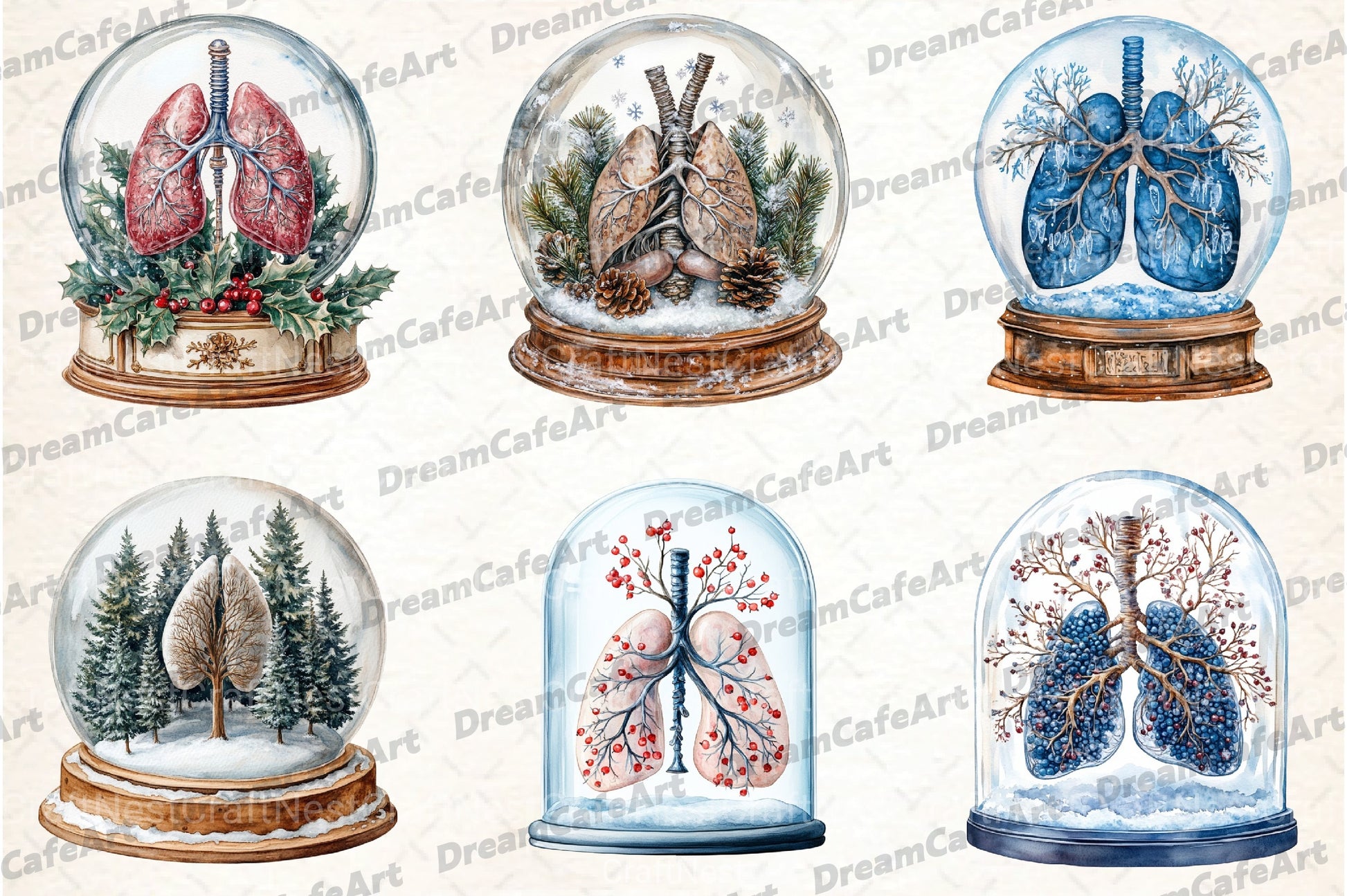 Lung Snow Globe Clipart Bundle - CraftNest - Digital Crafting and Art