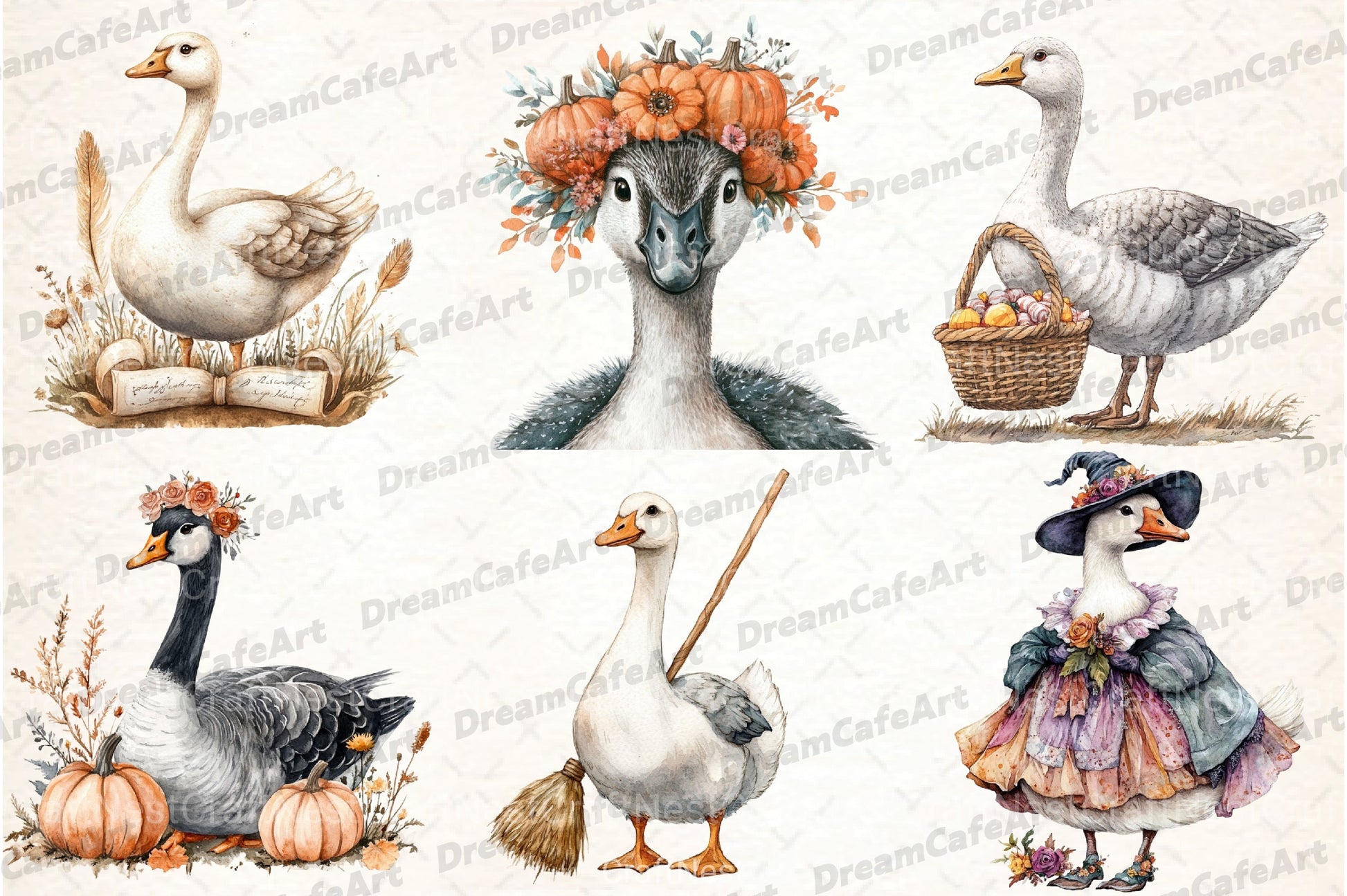 Witchy Goose Halloween Clipart Bundle - CraftNest - Digital Crafting and Art