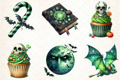 Green Halloween Clipart Bundle 5 - CraftNest - Digital Crafting and Art