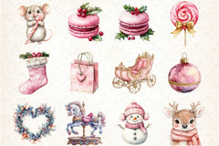 Kawaii Coquette Christmas Clipart Bundle - CraftNest - Digital Crafting and Art