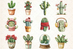 Christmas Cactus Clipart Bundle 145 - CraftNest - Digital Crafting and Art