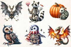 Halloween Skeleton Animals Clipart Bundle - CraftNest - Digital Crafting and Art