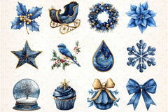 Blue Christmas Clipart Bundle 1 - CraftNest - Digital Crafting and Art