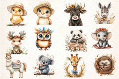 Boho Baby Animals Clipart Bundle 2 - CraftNest - Digital Crafting and Art