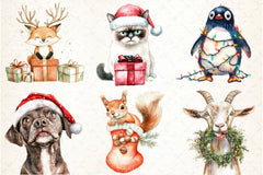 Funny Christmas Animals Clipart Bundle 99 - CraftNest - Digital Crafting and Art