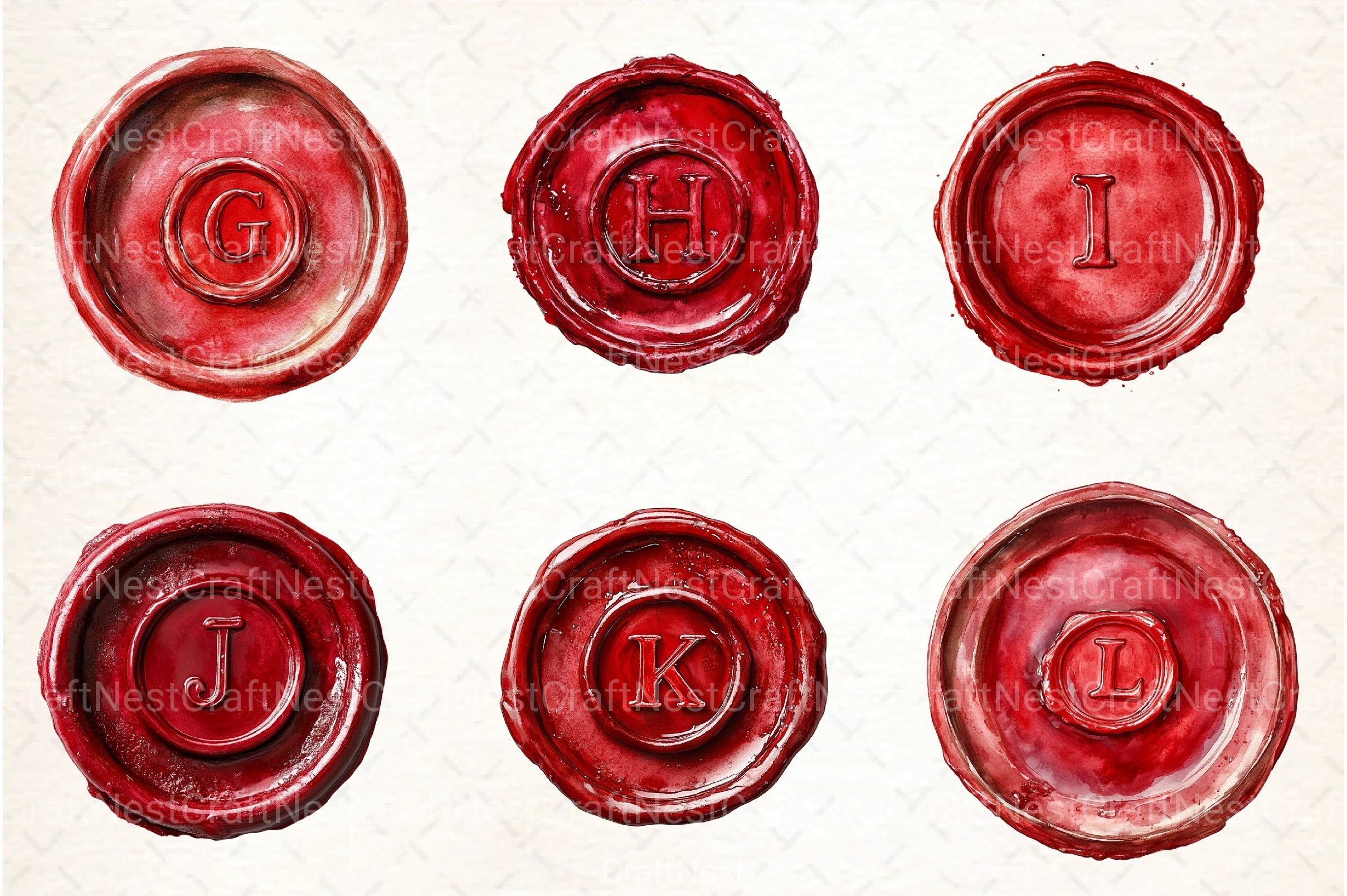 Seal Wax Letter Red Stamp Clipart Bundle - CraftNest - Digital Crafting and Art
