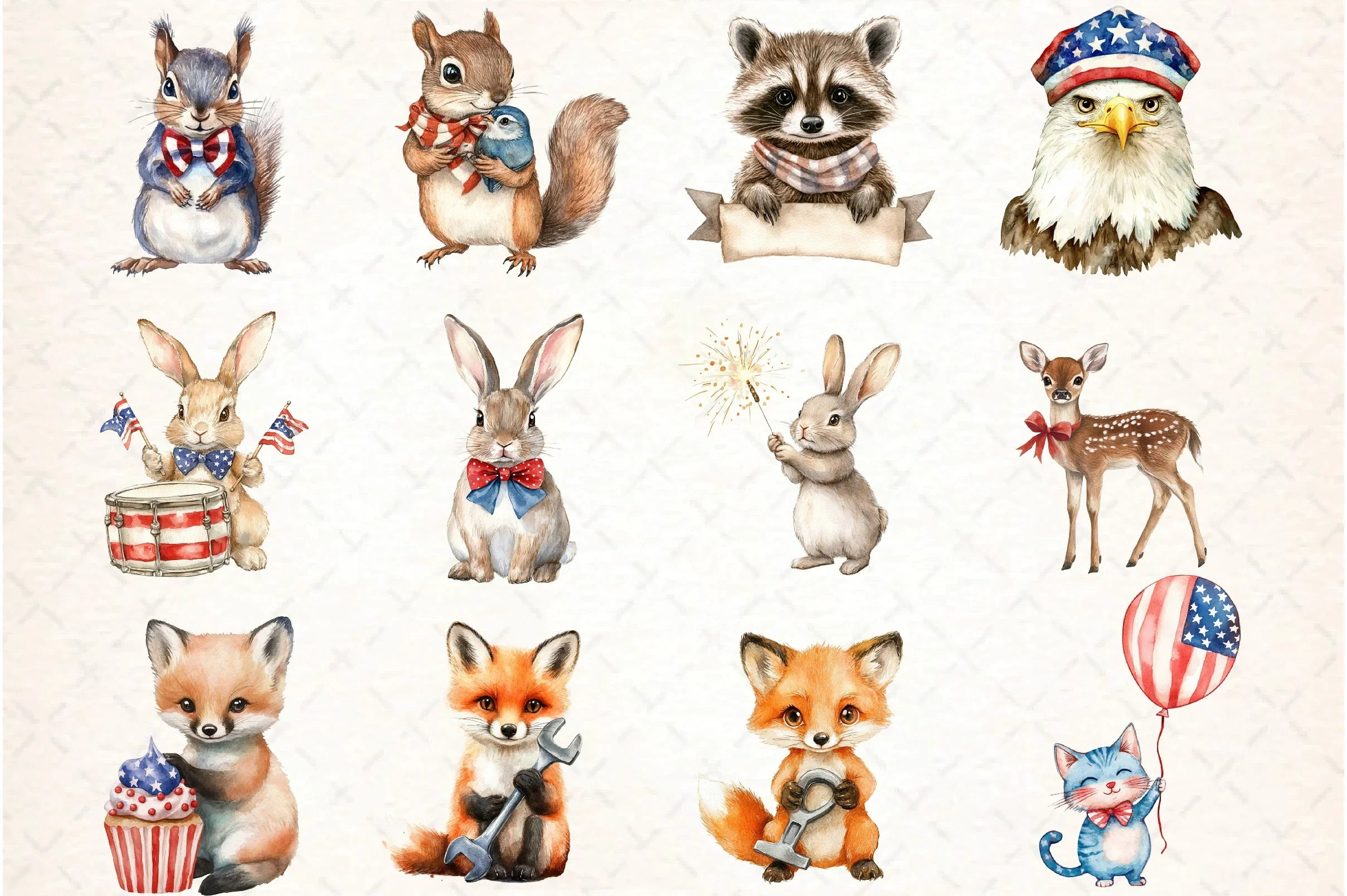 Labor Day Animals Clipart Bundle - CraftNest - Digital Crafting and Art