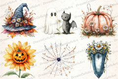 Daisy Flower & Halloween Clipart Bundle 177 - CraftNest - Digital Crafting and Art