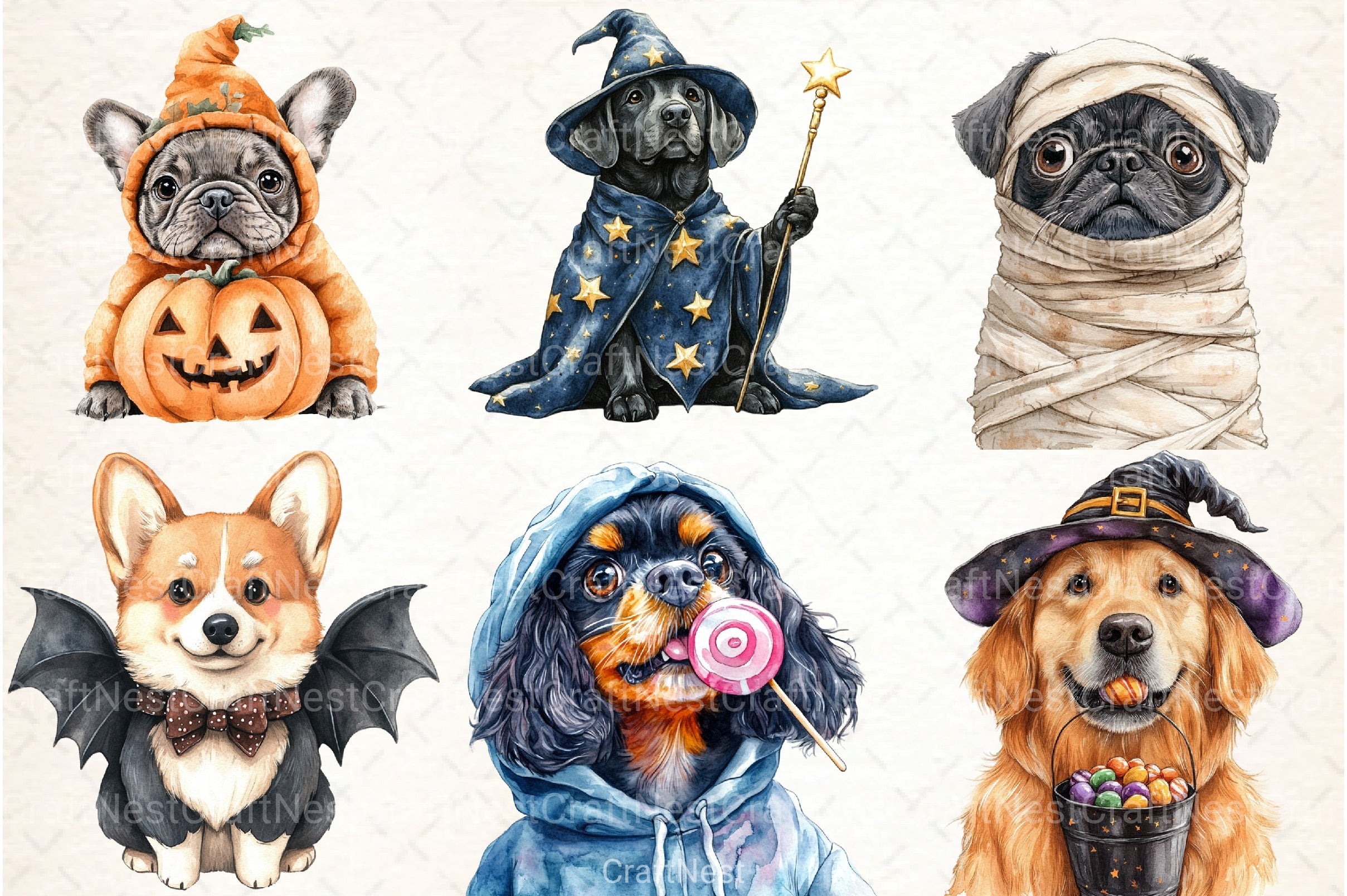 Halloween Dog Clipart Bundle 44 - CraftNest - Digital Crafting and Art