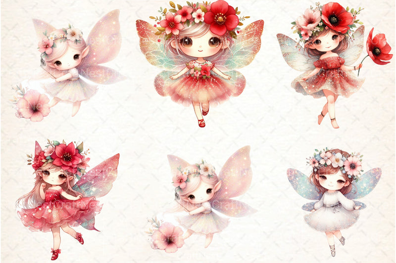 Flower Glitter Fairy Clipart Bundle - CraftNest - Digital Crafting and Art